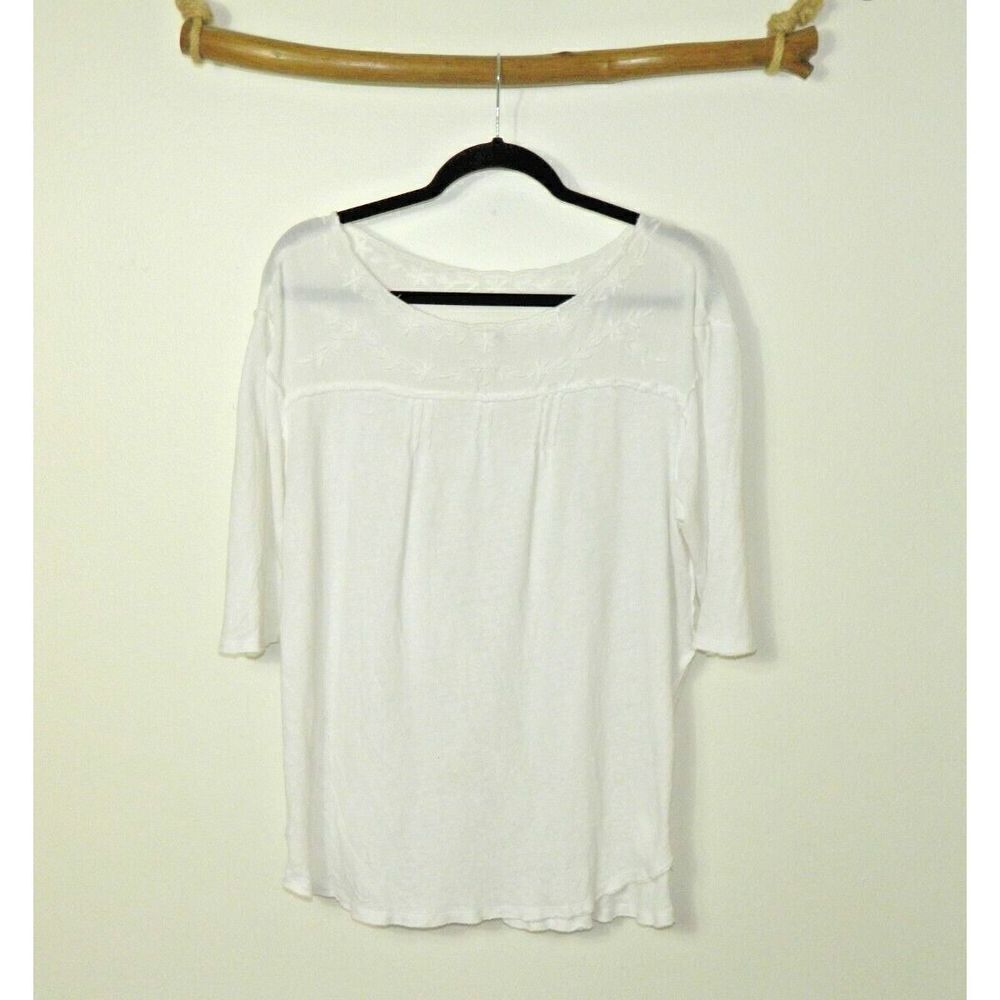 Free People T-Shirt Women's  Size‎ X-Small White Oversized Top Shirt